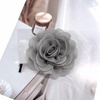 image:imageDainty Chiffon Fabric Flower Small Brooch for Women Elegant 3D Rose Floral Hair Clip Lapel Pins for Dresses Suit Holiday Party Dance Banquet Clothing Accessory Jewelry 85mm Teal BlueGrey