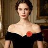 image:imageDainty Chiffon Fabric Flower Small Brooch for Women Elegant 3D Rose Floral Hair Clip Lapel Pins for Dresses Suit Holiday Party Dance Banquet Clothing Accessory Jewelry 85mm Teal BlueOrange