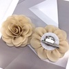 image:imageDainty Chiffon Fabric Flower Small Brooch for Women Elegant 3D Rose Floral Hair Clip Lapel Pins for Dresses Suit Holiday Party Dance Banquet Clothing Accessory Jewelry 85mm Teal BlueKhaki