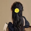 image:imageDainty Chiffon Fabric Flower Small Brooch for Women Elegant 3D Rose Floral Hair Clip Lapel Pins for Dresses Suit Holiday Party Dance Banquet Clothing Accessory Jewelry 85mm Teal BlueYellow