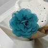image:imageDainty Chiffon Fabric Flower Small Brooch for Women Elegant 3D Rose Floral Hair Clip Lapel Pins for Dresses Suit Holiday Party Dance Banquet Clothing Accessory Jewelry 85mm Teal BlueTeal Blue