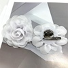 image:imageDainty Chiffon Fabric Flower Small Brooch for Women Elegant 3D Rose Floral Hair Clip Lapel Pins for Dresses Suit Holiday Party Dance Banquet Clothing Accessory Jewelry 85mm Teal BlueWhite