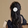 image:imageDainty Chiffon Fabric Flower Small Brooch for Women Elegant 3D Rose Floral Hair Clip Lapel Pins for Dresses Suit Holiday Party Dance Banquet Clothing Accessory Jewelry 85mm Teal BlueWhite