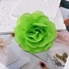 image:imageDainty Chiffon Fabric Flower Small Brooch for Women Elegant 3D Rose Floral Hair Clip Lapel Pins for Dresses Suit Holiday Party Dance Banquet Clothing Accessory Jewelry 85mm Teal BlueFluorescent Green