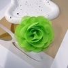 image:imageDainty Chiffon Fabric Flower Small Brooch for Women Elegant 3D Rose Floral Hair Clip Lapel Pins for Dresses Suit Holiday Party Dance Banquet Clothing Accessory Jewelry 85mm Teal BlueFluorescent Green