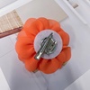 image:imageDainty Chiffon Fabric Flower Small Brooch for Women Elegant 3D Rose Floral Hair Clip Lapel Pins for Dresses Suit Holiday Party Dance Banquet Clothing Accessory Jewelry 85mm Teal BlueOrange