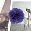 image:imageDainty Chiffon Fabric Flower Small Brooch for Women Elegant 3D Rose Floral Hair Clip Lapel Pins for Dresses Suit Holiday Party Dance Banquet Clothing Accessory Jewelry 85mm Teal BlueDark Purple