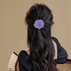 image:imageDainty Chiffon Fabric Flower Small Brooch for Women Elegant 3D Rose Floral Hair Clip Lapel Pins for Dresses Suit Holiday Party Dance Banquet Clothing Accessory Jewelry 85mm Teal BlueLight Purple