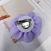 image:imageDainty Chiffon Fabric Flower Small Brooch for Women Elegant 3D Rose Floral Hair Clip Lapel Pins for Dresses Suit Holiday Party Dance Banquet Clothing Accessory Jewelry 85mm Teal BlueLight Purple