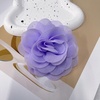 image:imageDainty Chiffon Fabric Flower Small Brooch for Women Elegant 3D Rose Floral Hair Clip Lapel Pins for Dresses Suit Holiday Party Dance Banquet Clothing Accessory Jewelry 85mm Teal BlueLight Purple