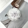 image:imageDainty Chiffon Fabric Flower Small Brooch for Women Elegant 3D Rose Floral Hair Clip Lapel Pins for Dresses Suit Holiday Party Dance Banquet Clothing Accessory Jewelry 85mm Teal BlueWhite