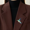 image:imageDrip Oil Rhinestone Hummingbird Brooch Sparkling Crystal Animal Bird Lapel Pin for Women Vintage Wedding Bridal Party Jewelry for Blouse Jacket ScarfBlue