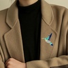 image:imageDrip Oil Rhinestone Hummingbird Brooch Sparkling Crystal Animal Bird Lapel Pin for Women Vintage Wedding Bridal Party Jewelry for Blouse Jacket ScarfBlue