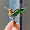 image:imageDrip Oil Rhinestone Hummingbird Brooch Sparkling Crystal Animal Bird Lapel Pin for Women Vintage Wedding Bridal Party Jewelry for Blouse Jacket ScarfGreen