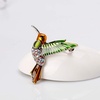 image:imageDrip Oil Rhinestone Hummingbird Brooch Sparkling Crystal Animal Bird Lapel Pin for Women Vintage Wedding Bridal Party Jewelry for Blouse Jacket ScarfGreen
