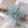 image:imageElegant Extra Large Feather Flower Brooch Pin for Women Men Fashion Oversized Floral Lapel Pins Shawl Dress Suit Suit Ceremony Clothes Accessories Dance Banquet Wedding Party Jewelry 300mmLake Blue