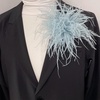 image:imageElegant Extra Large Feather Flower Brooch Pin for Women Men Fashion Oversized Floral Lapel Pins Shawl Dress Suit Suit Ceremony Clothes Accessories Dance Banquet Wedding Party Jewelry 300mmLake Blue