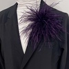 image:imageElegant Extra Large Feather Flower Brooch Pin for Women Men Fashion Oversized Floral Lapel Pins Shawl Dress Suit Suit Ceremony Clothes Accessories Dance Banquet Wedding Party Jewelry 300mmDeep Purple