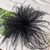 image:imageElegant Extra Large Feather Flower Brooch Pin for Women Men Fashion Oversized Floral Lapel Pins Shawl Dress Suit Suit Ceremony Clothes Accessories Dance Banquet Wedding Party Jewelry 300mmBlack