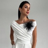 image:imageElegant Extra Large Feather Flower Brooch Pin for Women Men Fashion Oversized Floral Lapel Pins Shawl Dress Suit Suit Ceremony Clothes Accessories Dance Banquet Wedding Party Jewelry 300mmBlack