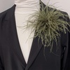 image:imageElegant Extra Large Feather Flower Brooch Pin for Women Men Fashion Oversized Floral Lapel Pins Shawl Dress Suit Suit Ceremony Clothes Accessories Dance Banquet Wedding Party Jewelry 300mmArmy Green