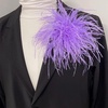 image:imageElegant Extra Large Feather Flower Brooch Pin for Women Men Fashion Oversized Floral Lapel Pins Shawl Dress Suit Suit Ceremony Clothes Accessories Dance Banquet Wedding Party Jewelry 300mmPurple