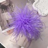 image:imageElegant Extra Large Feather Flower Brooch Pin for Women Men Fashion Oversized Floral Lapel Pins Shawl Dress Suit Suit Ceremony Clothes Accessories Dance Banquet Wedding Party Jewelry 300mmPurple