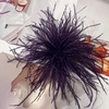image:imageElegant Extra Large Feather Flower Brooch Pin for Women Men Fashion Oversized Floral Lapel Pins Shawl Dress Suit Suit Ceremony Clothes Accessories Dance Banquet Wedding Party Jewelry 300mmDeep Purple