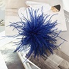 image:imageElegant Extra Large Feather Flower Brooch Pin for Women Men Fashion Oversized Floral Lapel Pins Shawl Dress Suit Suit Ceremony Clothes Accessories Dance Banquet Wedding Party Jewelry 300mmBlue
