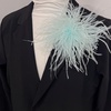 image:imageElegant Extra Large Feather Flower Brooch Pin for Women Men Fashion Oversized Floral Lapel Pins Shawl Dress Suit Suit Ceremony Clothes Accessories Dance Banquet Wedding Party Jewelry 300mmMint Blue