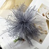 image:imageElegant Extra Large Feather Flower Brooch Pin for Women Men Fashion Oversized Floral Lapel Pins Shawl Dress Suit Suit Ceremony Clothes Accessories Dance Banquet Wedding Party Jewelry 300mmGrey