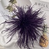 image:imageElegant Extra Large Feather Flower Brooch Pin for Women Men Fashion Oversized Floral Lapel Pins Shawl Dress Suit Suit Ceremony Clothes Accessories Dance Banquet Wedding Party Jewelry 300mmDeep Purple