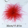 image:imageElegant Extra Large Feather Flower Brooch Pin for Women Men Fashion Oversized Floral Lapel Pins Shawl Dress Suit Suit Ceremony Clothes Accessories Dance Banquet Wedding Party Jewelry 300mmRed