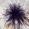 image:imageElegant Extra Large Feather Flower Brooch Pin for Women Men Fashion Oversized Floral Lapel Pins Shawl Dress Suit Suit Ceremony Clothes Accessories Dance Banquet Wedding Party Jewelry 300mmDeep Purple