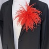 image:imageElegant Extra Large Feather Flower Brooch Pin for Women Men Fashion Oversized Floral Lapel Pins Shawl Dress Suit Suit Ceremony Clothes Accessories Dance Banquet Wedding Party Jewelry 300mmRed