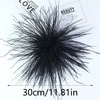 image:imageElegant Extra Large Feather Flower Brooch Pin for Women Men Fashion Oversized Floral Lapel Pins Shawl Dress Suit Suit Ceremony Clothes Accessories Dance Banquet Wedding Party Jewelry 300mmBlack