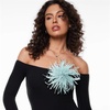 image:imageElegant Extra Large Feather Flower Brooch Pin for Women Men Fashion Oversized Floral Lapel Pins Shawl Dress Suit Suit Ceremony Clothes Accessories Dance Banquet Wedding Party Jewelry 300mmMint Blue
