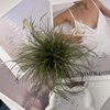 image:imageElegant Extra Large Feather Flower Brooch Pin for Women Men Fashion Oversized Floral Lapel Pins Shawl Dress Suit Suit Ceremony Clothes Accessories Dance Banquet Wedding Party Jewelry 300mmArmy Green