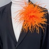 image:imageElegant Extra Large Feather Flower Brooch Pin for Women Men Fashion Oversized Floral Lapel Pins Shawl Dress Suit Suit Ceremony Clothes Accessories Dance Banquet Wedding Party Jewelry 300mmOrange