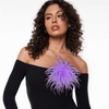 image:imageElegant Extra Large Feather Flower Brooch Pin for Women Men Fashion Oversized Floral Lapel Pins Shawl Dress Suit Suit Ceremony Clothes Accessories Dance Banquet Wedding Party Jewelry 300mmPurple