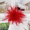 image:imageElegant Extra Large Feather Flower Brooch Pin for Women Men Fashion Oversized Floral Lapel Pins Shawl Dress Suit Suit Ceremony Clothes Accessories Dance Banquet Wedding Party Jewelry 300mmRed