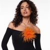 image:imageElegant Extra Large Feather Flower Brooch Pin for Women Men Fashion Oversized Floral Lapel Pins Shawl Dress Suit Suit Ceremony Clothes Accessories Dance Banquet Wedding Party Jewelry 300mmOrange