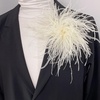 image:imageElegant Extra Large Feather Flower Brooch Pin for Women Men Fashion Oversized Floral Lapel Pins Shawl Dress Suit Suit Ceremony Clothes Accessories Dance Banquet Wedding Party Jewelry 300mmBeige