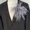 image:imageElegant Extra Large Feather Flower Brooch Pin for Women Men Fashion Oversized Floral Lapel Pins Shawl Dress Suit Suit Ceremony Clothes Accessories Dance Banquet Wedding Party Jewelry 300mmGrey