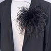 image:imageElegant Extra Large Feather Flower Brooch Pin for Women Men Fashion Oversized Floral Lapel Pins Shawl Dress Suit Suit Ceremony Clothes Accessories Dance Banquet Wedding Party Jewelry 300mmBlack