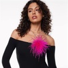 image:imageElegant Extra Large Feather Flower Brooch Pin for Women Men Fashion Oversized Floral Lapel Pins Shawl Dress Suit Suit Ceremony Clothes Accessories Dance Banquet Wedding Party Jewelry 300mmHot Pink
