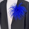 image:imageElegant Extra Large Feather Flower Brooch Pin for Women Men Fashion Oversized Floral Lapel Pins Shawl Dress Suit Suit Ceremony Clothes Accessories Dance Banquet Wedding Party Jewelry 300mmDark Blue
