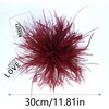 image:imageElegant Extra Large Feather Flower Brooch Pin for Women Men Fashion Oversized Floral Lapel Pins Shawl Dress Suit Suit Ceremony Clothes Accessories Dance Banquet Wedding Party Jewelry 300mmWine Red