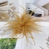 image:imageElegant Extra Large Feather Flower Brooch Pin for Women Men Fashion Oversized Floral Lapel Pins Shawl Dress Suit Suit Ceremony Clothes Accessories Dance Banquet Wedding Party Jewelry 300mmGold