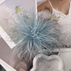 image:imageElegant Extra Large Feather Flower Brooch Pin for Women Men Fashion Oversized Floral Lapel Pins Shawl Dress Suit Suit Ceremony Clothes Accessories Dance Banquet Wedding Party Jewelry 300mmLake Blue